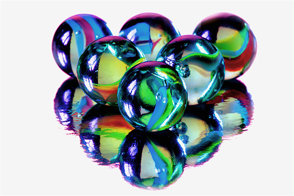 Colourful Glass Marbles Picture Board by Anthony Michael 