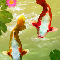 Buy canvas prints of Koi Carp Oriental Fish  by Anthony Michael 