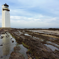 Buy canvas prints of  Southerness Lighthouse 1748 by Anthony Michael 
