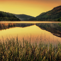 Buy canvas prints of Sunset over Scottish Loch by Sam Smith