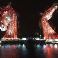 Buy canvas prints of Kelpies by Sam Smith