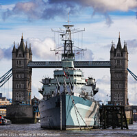 Buy canvas prints of Tower Bridge & HMS Belfast by Joanne Wilde