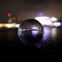 Buy canvas prints of Salford Quays through a crystal ball by Joanne Wilde
