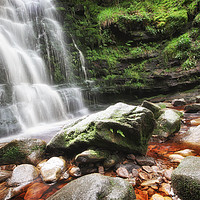 Buy canvas prints of Middle Black Clough waterfall  by Joanne Wilde