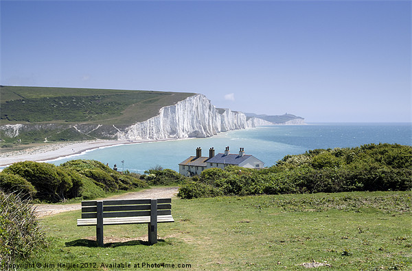 Seven Sisters Cuckmere Haven Sussex Framed Mounted Print by Jim Hellier