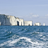 Buy canvas prints of Old Harry chalk Pinnacles by Jim Hellier