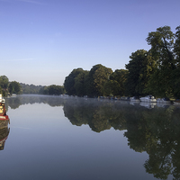 Buy canvas prints of Reflections on the Thames at Pangbourne by Jim Hellier