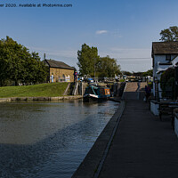 Buy canvas prints of Three Locks, Grand Union canal by Jim Hellier