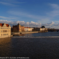 Buy canvas prints of View Upstream from Charles Bridge by Serena Bowles
