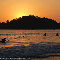 Buy canvas prints of Monkey Island and Sea at Sunset Palolem, Goa, Indi by Serena Bowles