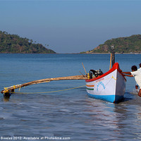 Buy canvas prints of Pushing the Boat out Palolem, Goa, India by Serena Bowles