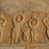 Buy canvas prints of Carved Figures in the Rock, Hampi, Karnataka, Indi by Serena Bowles