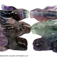 Buy canvas prints of Four Rainbow Fluorite Rabbits by Serena Bowles
