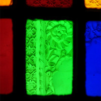 Buy canvas prints of Green Rose Through Stained Glass by Serena Bowles