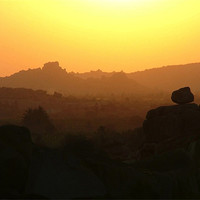 Buy canvas prints of Sunset Glow Hampi by Serena Bowles