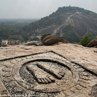Buy canvas prints of Carved Feet at Shravanabelagola by Serena Bowles