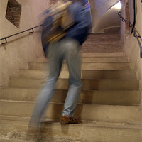 Buy canvas prints of Up the Stairs in Prague Castle by Serena Bowles
