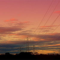 Buy canvas prints of Sunset Pylons by Louise Godwin
