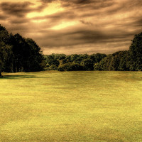 Buy canvas prints of Storm Brewing Over Fairway by Louise Godwin