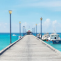 Buy canvas prints of Barbados Oistins Jetty by Louise Godwin