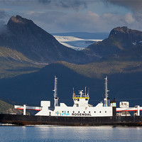 Buy canvas prints of Ferry in front of svartisen glacier by Thomas Schaeffer