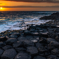 Buy canvas prints of Sunset am Giants Causeway by Thomas Schaeffer