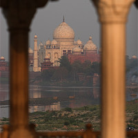 Buy canvas prints of Taj Mahal sunset by Thomas Schaeffer
