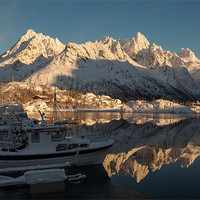 Buy canvas prints of Austenesfjord with boats by Thomas Schaeffer