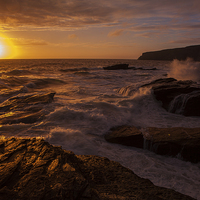 Buy canvas prints of SUnset at Trebarwith by Thomas Schaeffer