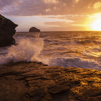 Buy canvas prints of SUnset at Trebarwith by Thomas Schaeffer