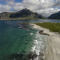 Buy canvas prints of Beach at Flakstad by Thomas Schaeffer
