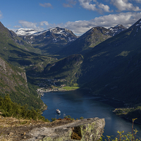 Buy canvas prints of Geirangerfjord seen from Ornevejen by Thomas Schaeffer