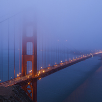 Buy canvas prints of Morning fog at the Golden Gate Bridge by Thomas Schaeffer