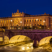 Buy canvas prints of Parlament  at blue hour by Thomas Schaeffer