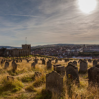 Buy canvas prints of Whitby Abbey cemetery by Thomas Schaeffer