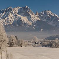 Buy canvas prints of Lofer mountains in winter by Thomas Schaeffer