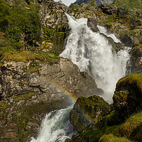 Buy canvas prints of Waterfall at Briksdalsbreen by Thomas Schaeffer