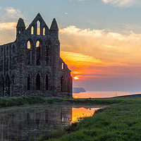 Buy canvas prints of Sunset at Whitby Abbey by Thomas Schaeffer