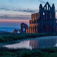 Buy canvas prints of Sunset at Whitby Abbey by Thomas Schaeffer