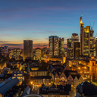 Buy canvas prints of Sunset over Frankfurt Skyline by Thomas Schaeffer