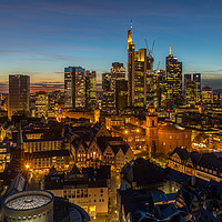 Buy canvas prints of Sunset over Frankfurt Skyline by Thomas Schaeffer