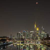 Buy canvas prints of Bllodmoon over Frankfurt by Thomas Schaeffer