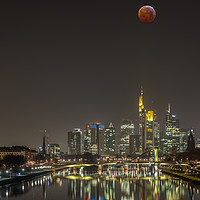 Buy canvas prints of Bloodmon over  Frankfurt by Thomas Schaeffer