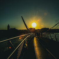 Buy canvas prints of Historical  Peace Bridge Derry by pauline morris