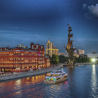 Buy canvas prints of Moscow at night by Vladimir Sidoropolev