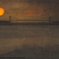 Buy canvas prints of SUNSET ON THE VERRAZANO BRIDGE by Tom York