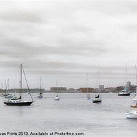 Buy canvas prints of ANCHORED ON THE RIVER by Tom York