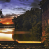 Buy canvas prints of Sunset On The Dam by Tom York