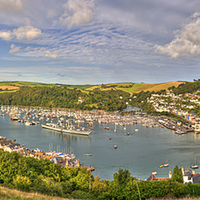 Buy canvas prints of Dartmouth & Kingswear Panorama by Simon Litchfield