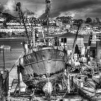 Buy canvas prints of Fowey Polruan Shipyard by Simon Litchfield